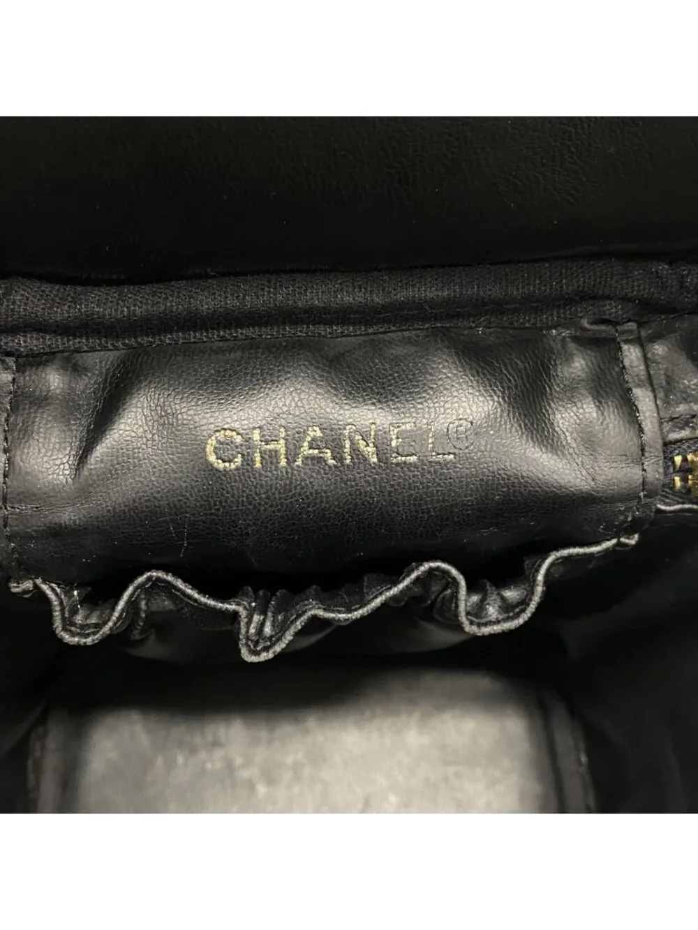 Chanel Vanity Bag Caviar Leather Black Gold